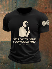 Men's It's Ok To Love Your Country R.I.P Charlie Kirk Tee