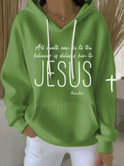 Women's All Death Can Do To The Believer Is Deliver Him To Jesus Printed Casual Hoodie