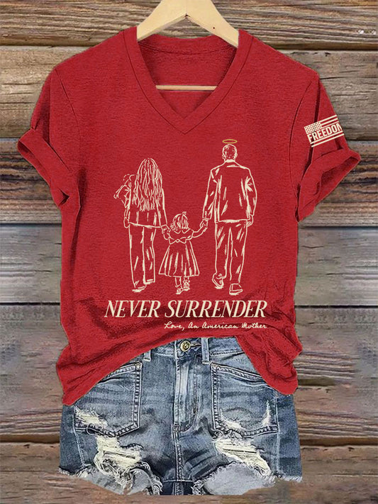 Women's Never Surrender R.I.P Charlie Kirk Tee