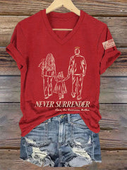 Women's Never Surrender R.I.P Charlie Kirk Tee