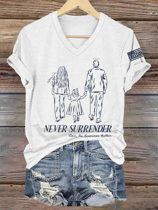 Women's Never Surrender R.I.P Charlie Kirk Tee