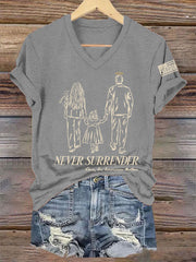 Women's Never Surrender R.I.P Charlie Kirk Tee