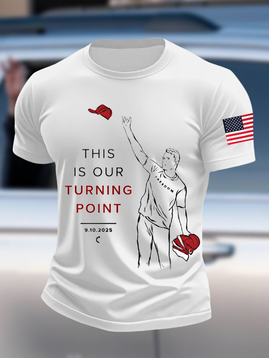 Men's THIS IS OUR TURNING POINT  Charlie Kirk Commemorative T-shirt