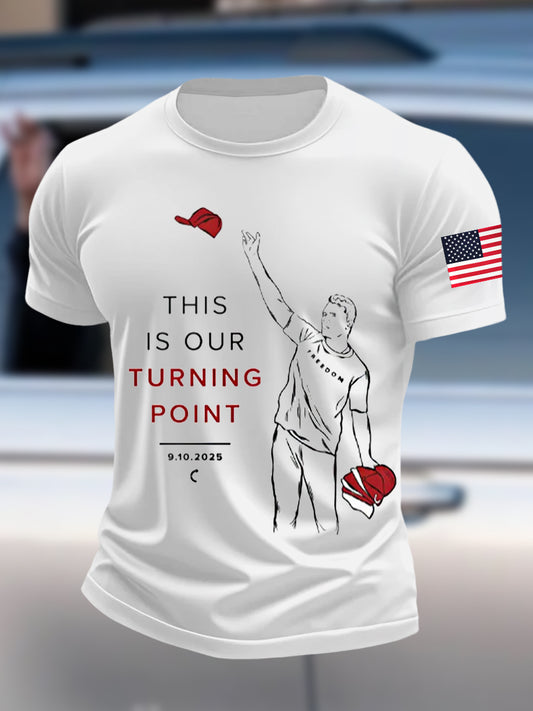 Men's THIS IS OUR TURNING POINT  Charlie Kirk Commemorative T-shirt