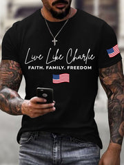 Men's Live like Charlie Print T-Shirt