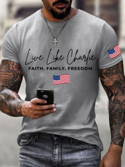 Men's Live like Charlie Print T-Shirt