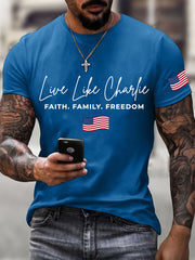 Men's Live like Charlie Print T-Shirt