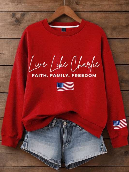 Men's Live like Charlie Print Sweatshirt