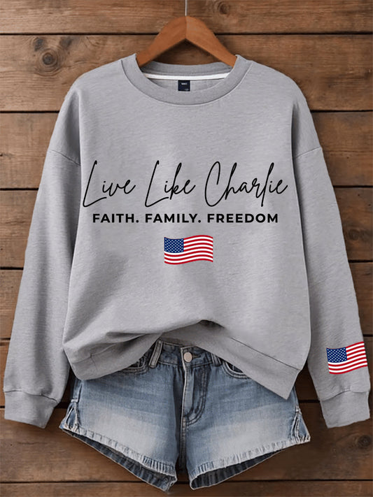 Men's Live like Charlie Print Sweatshirt