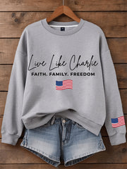 Men's Live like Charlie Print Sweatshirt