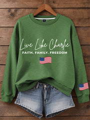 Men's Live like Charlie Print Sweatshirt