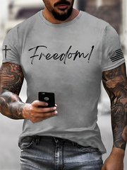 Men's Charlie Kirk Freedom imitation cotton short-sleeved T-shirt