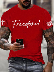 Men's Charlie Kirk Freedom imitation cotton short-sleeved T-shirt