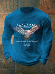 Men's Freedom Waffle Print Casual T-Shirt