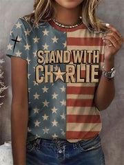 Women's Voice of Freedom Printed Casual T-shirt