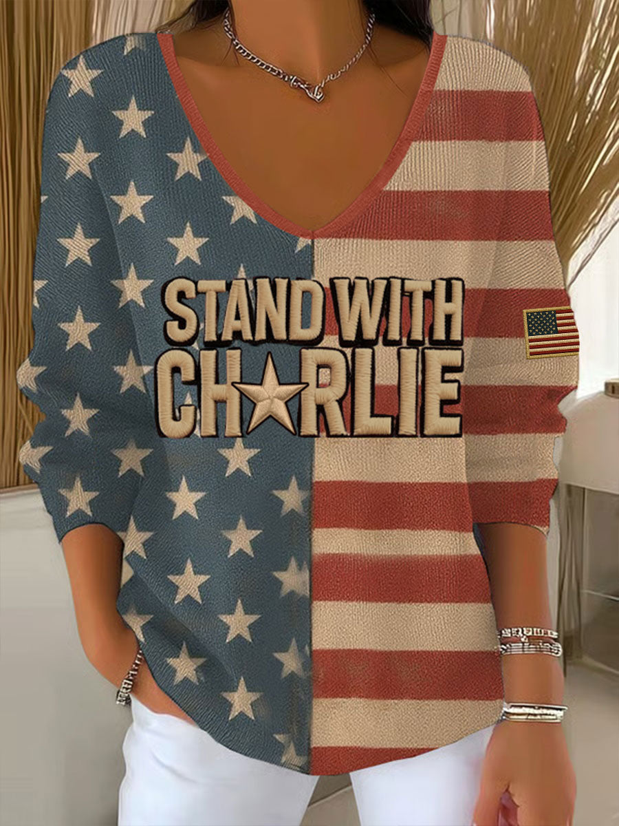 Women's Voice of Freedom Printed Casual Top