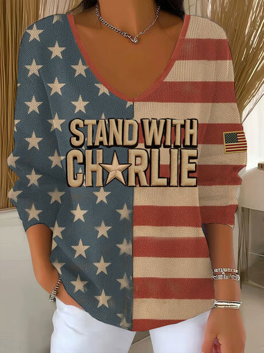 Women's Voice of Freedom Printed Casual Top