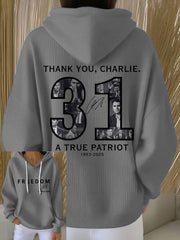 Women's Thank You Charlie 31 True Patriot Printed Hoodie