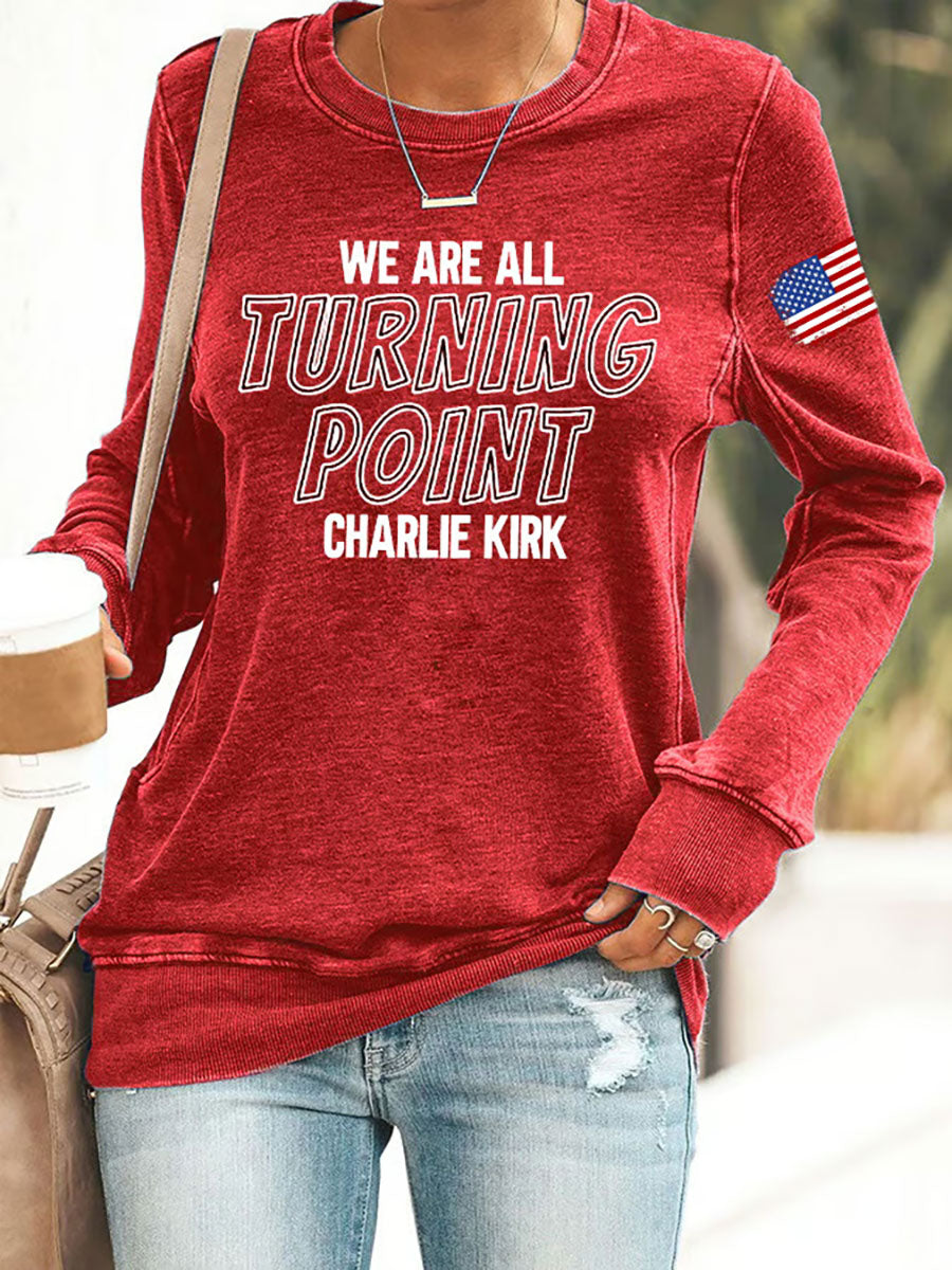 Women's We Are All Turning Point Printed Casual Sweatshirt