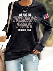 Women's We Are All Turning Point Printed Casual Sweatshirt
