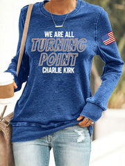 Women's We Are All Turning Point Printed Casual Sweatshirt