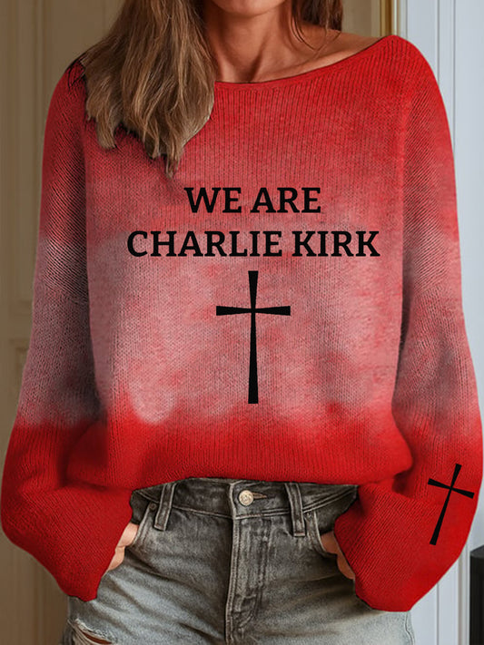 Women's rWe Are Charlie Kirk Imitation Sweater