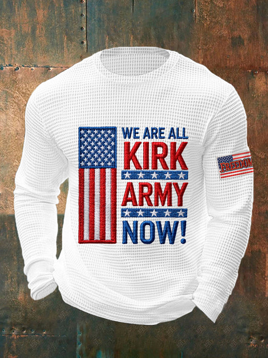 Men's We Are All Kirk Army Now! R.I.P Charlie Kirk Waffle Top