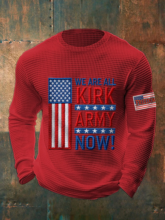 Men's We Are All Kirk Army Now! R.I.P Charlie Kirk Waffle Top