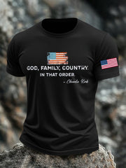 Men's God Family Country In That Order Printed T-shirt