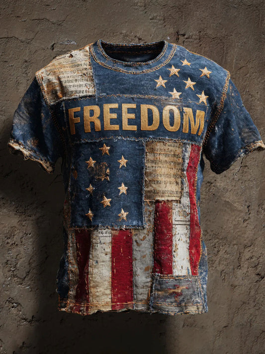 Men's Freedom Printed Casual T-shirt