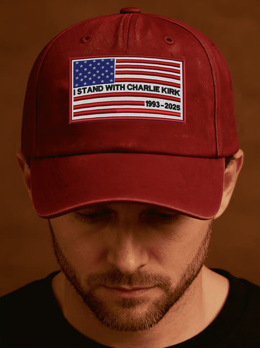 Unisex I Stand With Charlie Kirk Print Hat