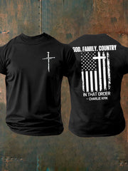 Men's Freedom Printed imitation cotton short-sleeved T-shirt