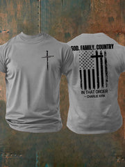 Men's Freedom Printed imitation cotton short-sleeved T-shirt