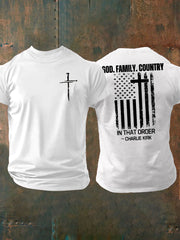 Men's Freedom Printed imitation cotton short-sleeved T-shirt