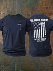 Men's Freedom Printed imitation cotton short-sleeved T-shirt
