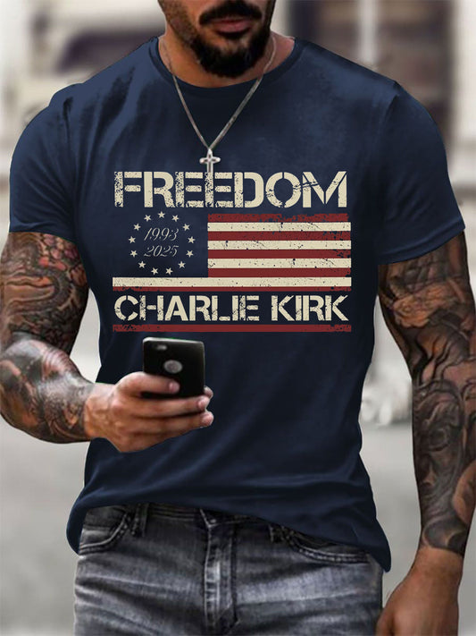 Men'sFreedom Charlie Kirk Short-sleeved T-shirt