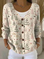 Women's Merry Christmas Print Cardigan