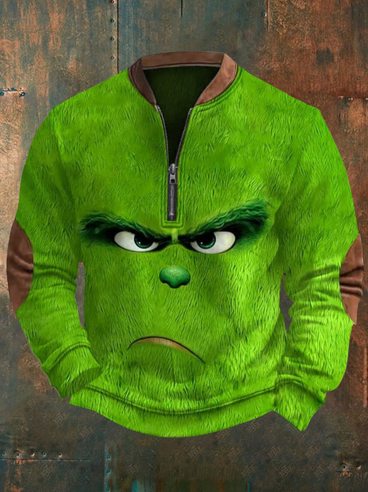 Men's Classic Christmas Character Print Casual Hoodie