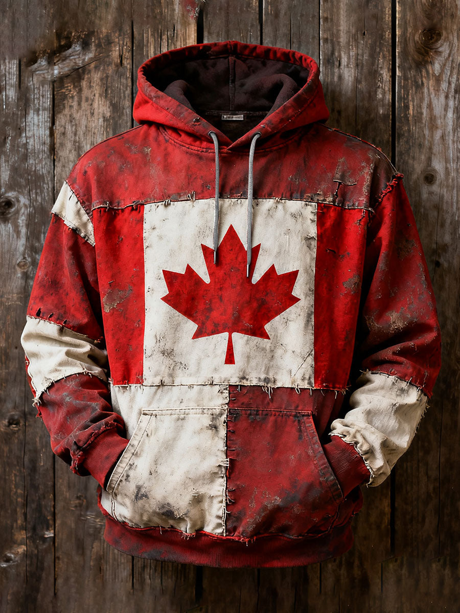 Men's Canada Print Casual Hoodie