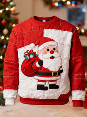 Men's Christmas Santa Claus Patchwork Print Casual Sweatshirt