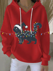 Women's Christmas Print Casual Hoodie