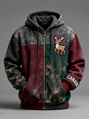 Men's Canadian Christmas Print Cardigan