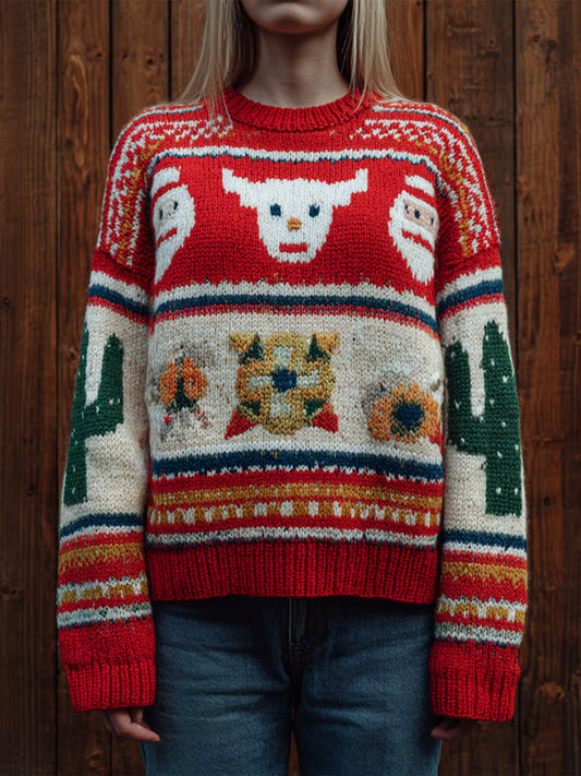 Women's Christmas Pattern Cozy Knitted Sweater