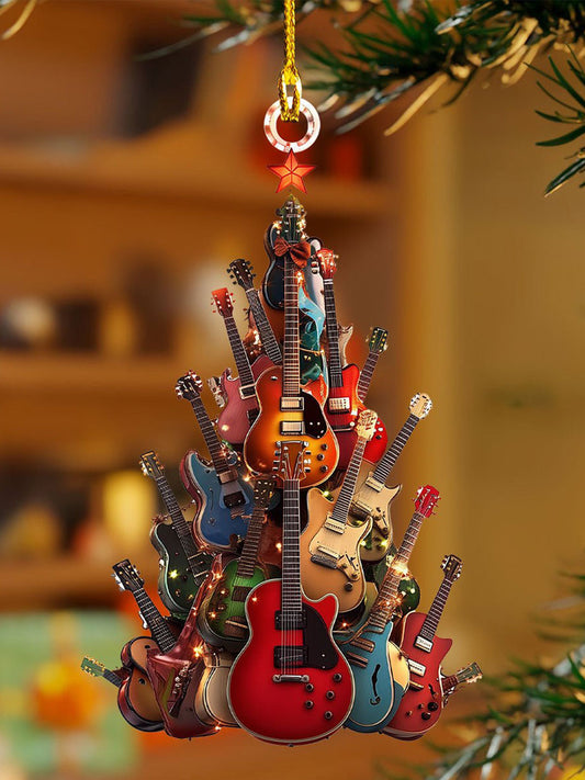 Christmas Guitar Christmas Tree Ornament
