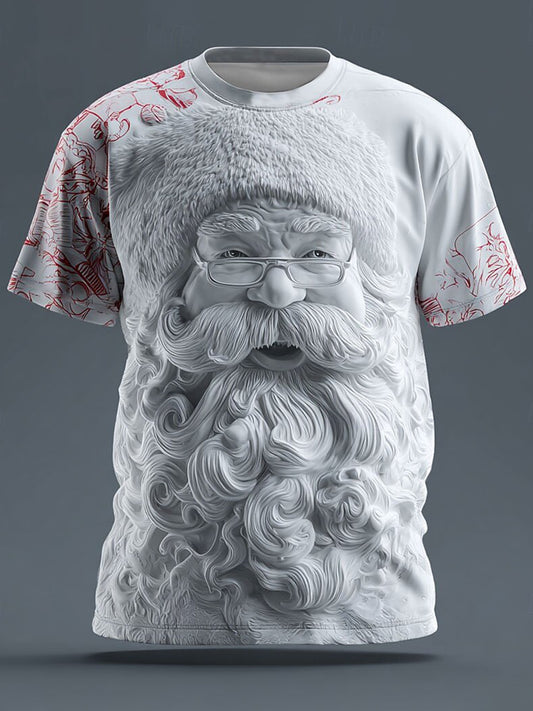 Men's Retro Christmas Santa Claus Printed T-shirt
