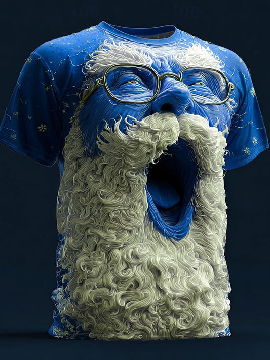 Men's Retro Christmas Santa Claus Printed T-shirt