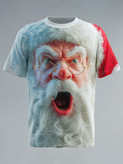 Men's Retro Christmas Santa Claus Printed T-shirt