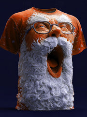 Men's Retro Christmas Santa Claus Printed T-shirt