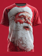 Men's Retro Christmas Santa Claus Printed T-shirt
