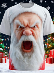 Men's Retro Christmas Santa Claus Printed T-shirt